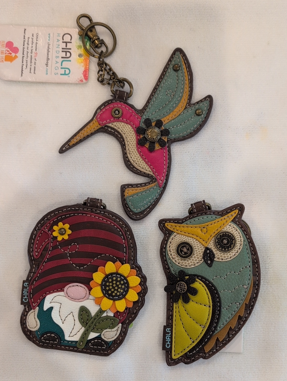 Chala Animal Key Chain Zip Coin Pouch Bag Charm - Choose One - Picture 11 of 12
